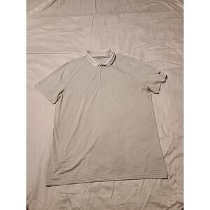 NIKE GOLF DRI FIT TOUR PERFORMANCE POLO SHIRT Sz Mens XL Gray w White Stripe